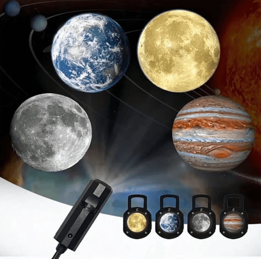 Galaxy Planet Projector Night Light with Sliding Projection Films